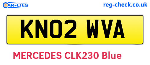 KN02WVA are the vehicle registration plates.
