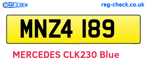 MNZ4189 are the vehicle registration plates.