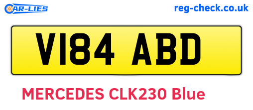 V184ABD are the vehicle registration plates.