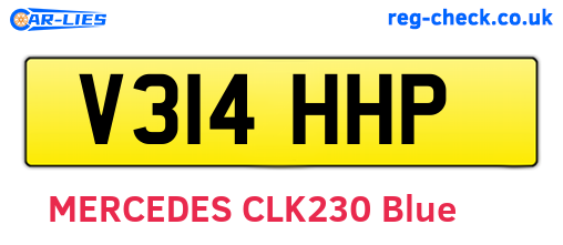 V314HHP are the vehicle registration plates.