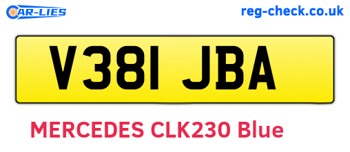 V381JBA are the vehicle registration plates.