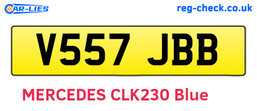 V557JBB are the vehicle registration plates.