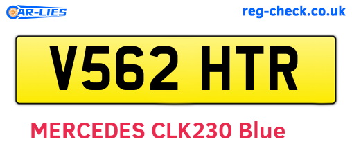 V562HTR are the vehicle registration plates.