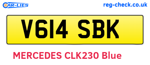 V614SBK are the vehicle registration plates.
