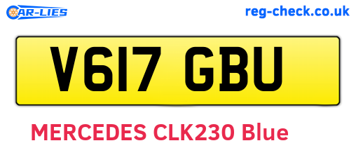 V617GBU are the vehicle registration plates.
