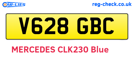 V628GBC are the vehicle registration plates.