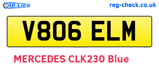 V806ELM are the vehicle registration plates.