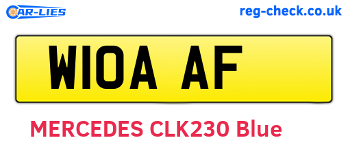 W10AAF are the vehicle registration plates.