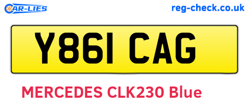 Y861CAG are the vehicle registration plates.