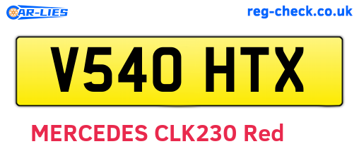 V540HTX are the vehicle registration plates.