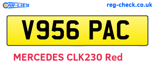 V956PAC are the vehicle registration plates.