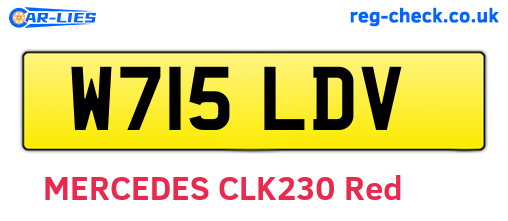 W715LDV are the vehicle registration plates.