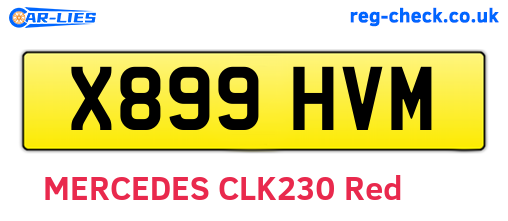X899HVM are the vehicle registration plates.