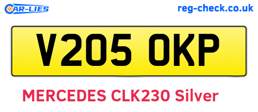 V205OKP are the vehicle registration plates.