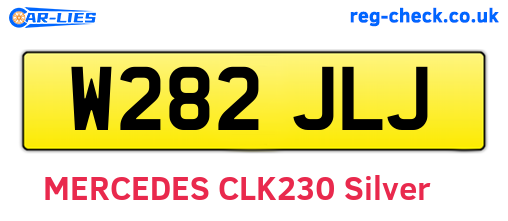 W282JLJ are the vehicle registration plates.