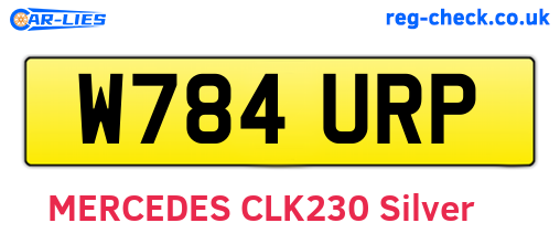 W784URP are the vehicle registration plates.