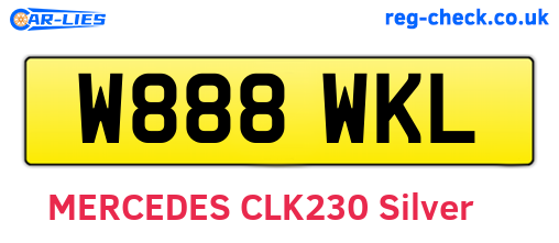 W888WKL are the vehicle registration plates.