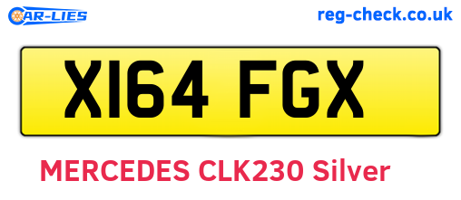 X164FGX are the vehicle registration plates.