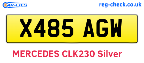 X485AGW are the vehicle registration plates.