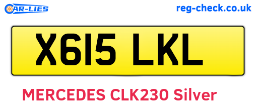 X615LKL are the vehicle registration plates.