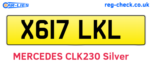 X617LKL are the vehicle registration plates.