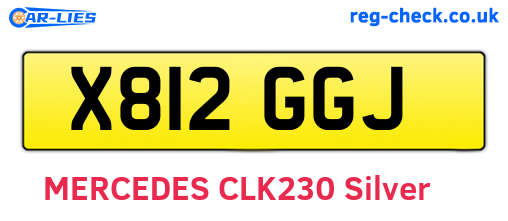 X812GGJ are the vehicle registration plates.
