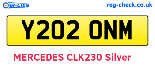 Y202ONM are the vehicle registration plates.