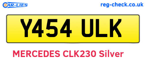 Y454ULK are the vehicle registration plates.