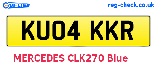 KU04KKR are the vehicle registration plates.