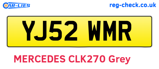 YJ52WMR are the vehicle registration plates.