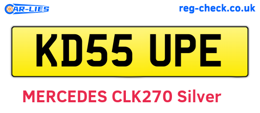KD55UPE are the vehicle registration plates.