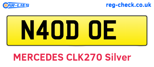 N40DOE are the vehicle registration plates.