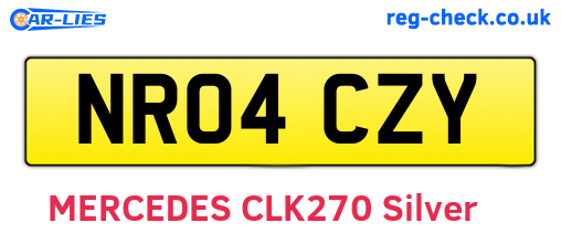 NR04CZY are the vehicle registration plates.