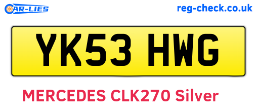YK53HWG are the vehicle registration plates.
