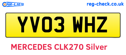 YV03WHZ are the vehicle registration plates.