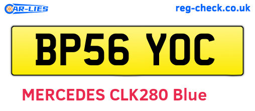 BP56YOC are the vehicle registration plates.