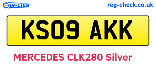 KS09AKK are the vehicle registration plates.