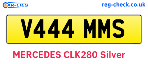 V444MMS are the vehicle registration plates.