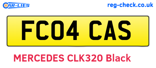 FC04CAS are the vehicle registration plates.