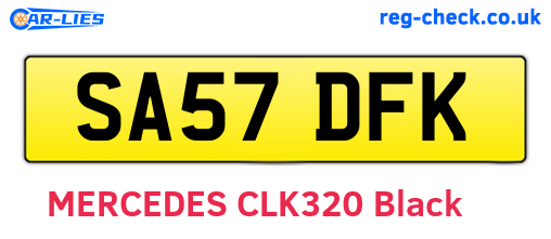 SA57DFK are the vehicle registration plates.
