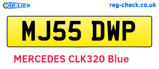 MJ55DWP are the vehicle registration plates.