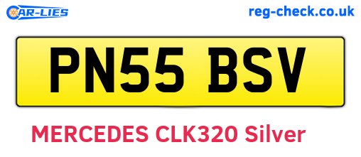 PN55BSV are the vehicle registration plates.