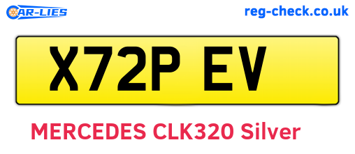 X72PEV are the vehicle registration plates.