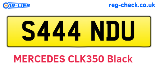 S444NDU are the vehicle registration plates.