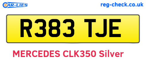 R383TJE are the vehicle registration plates.