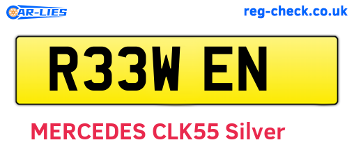 R33WEN are the vehicle registration plates.