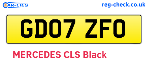 GD07ZFO are the vehicle registration plates.