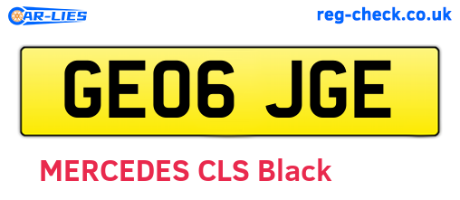 GE06JGE are the vehicle registration plates.