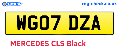 WG07DZA are the vehicle registration plates.