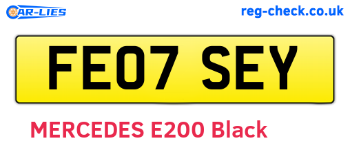 FE07SEY are the vehicle registration plates.